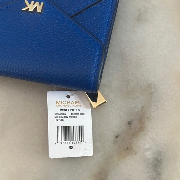 Michael Kors Royal Blue Slim Envelope Trifold Wallet - Picture 2 of 6